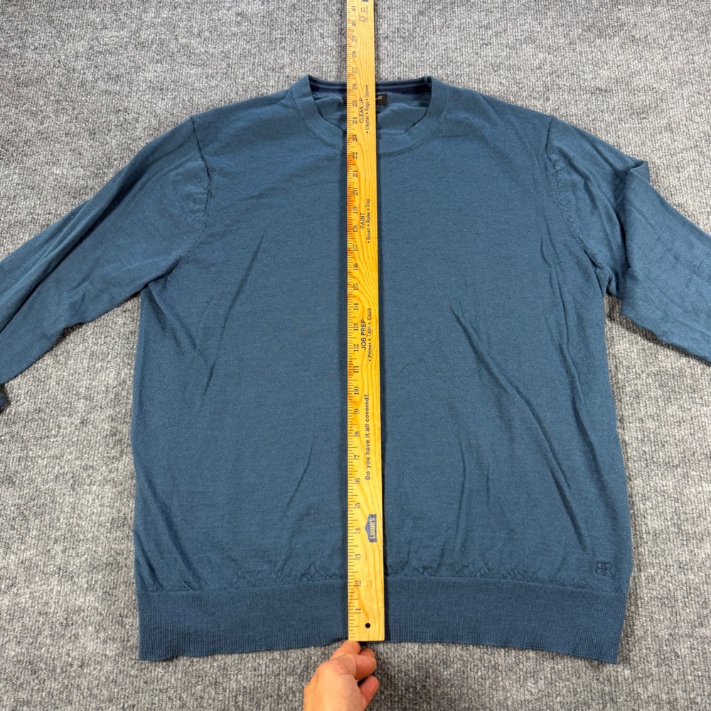 Banana Republic Crewneck Merino Wool Blue Sweater Size XL Quiet Luxury - Picture 5 of 10